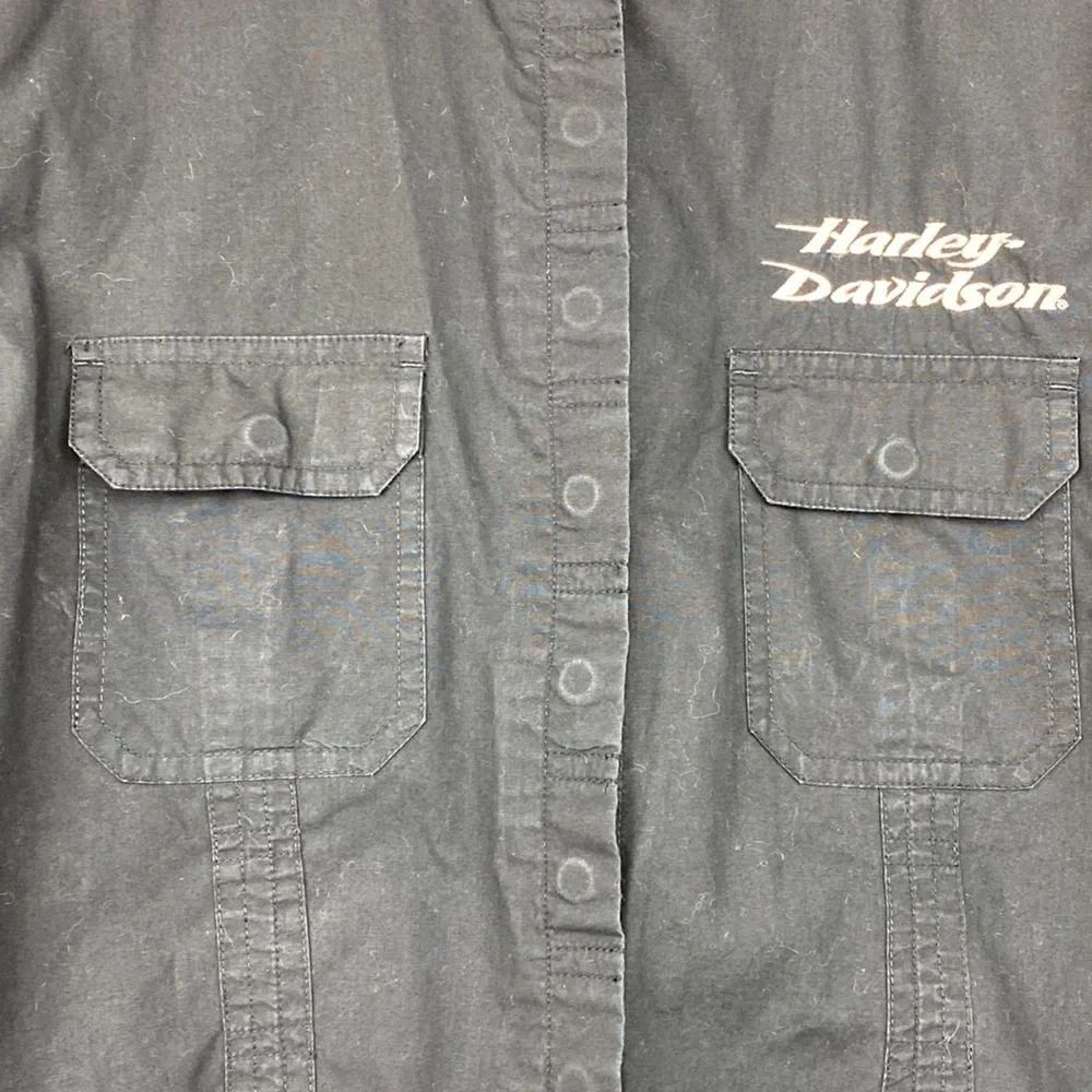 Harley Davidson Y2K Snap down long sleeve Shirt - Picture 3 of 10